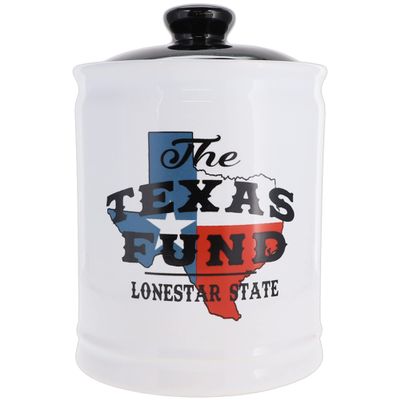 Cottage Creek Texas Travel Essentials Piggy Bank, Adventure Fund Coin Jar, Gifts for Women & Men, Mom Gifts, Desk Decor with Texas Flag, Candy Dish, Texas Souvenirs & Road Trip