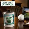 Cottage Creek Greens Fees Ceramic Piggy Bank for Adults - White Kiln-Fired Money Bank with Lid - 6" Tall Savings Jar for Golfers - Funny Golf Themed Gifts for Men & Women, Dad, & Golf Lovers view 2