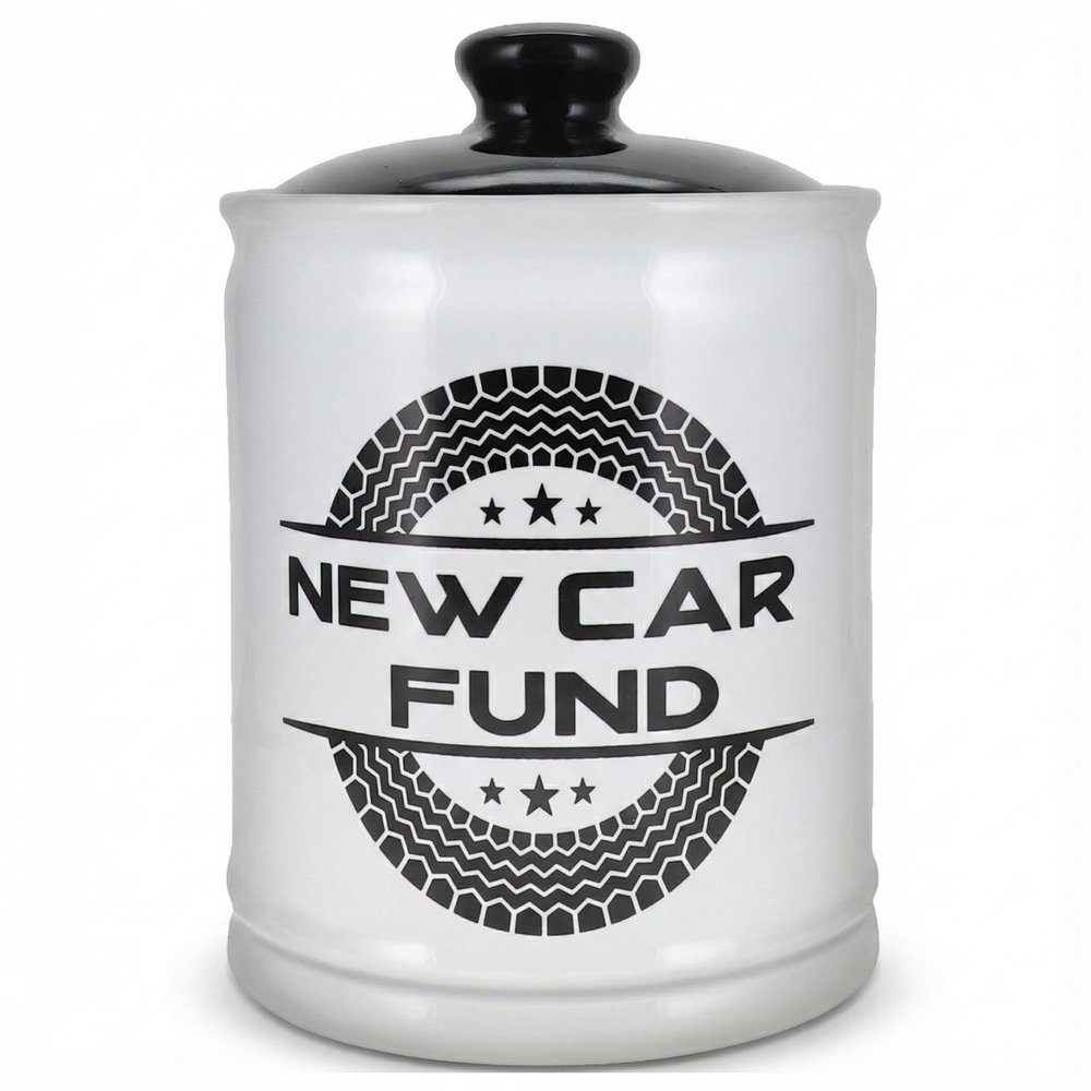 Cottage Creek Jars | New Car Fund Piggy Bank | Car Accessories Ceramic Jar for Office & Home Decor | Gifts for Men, Dad, Teens, Women, Friends, Men Gifts for Father's Day