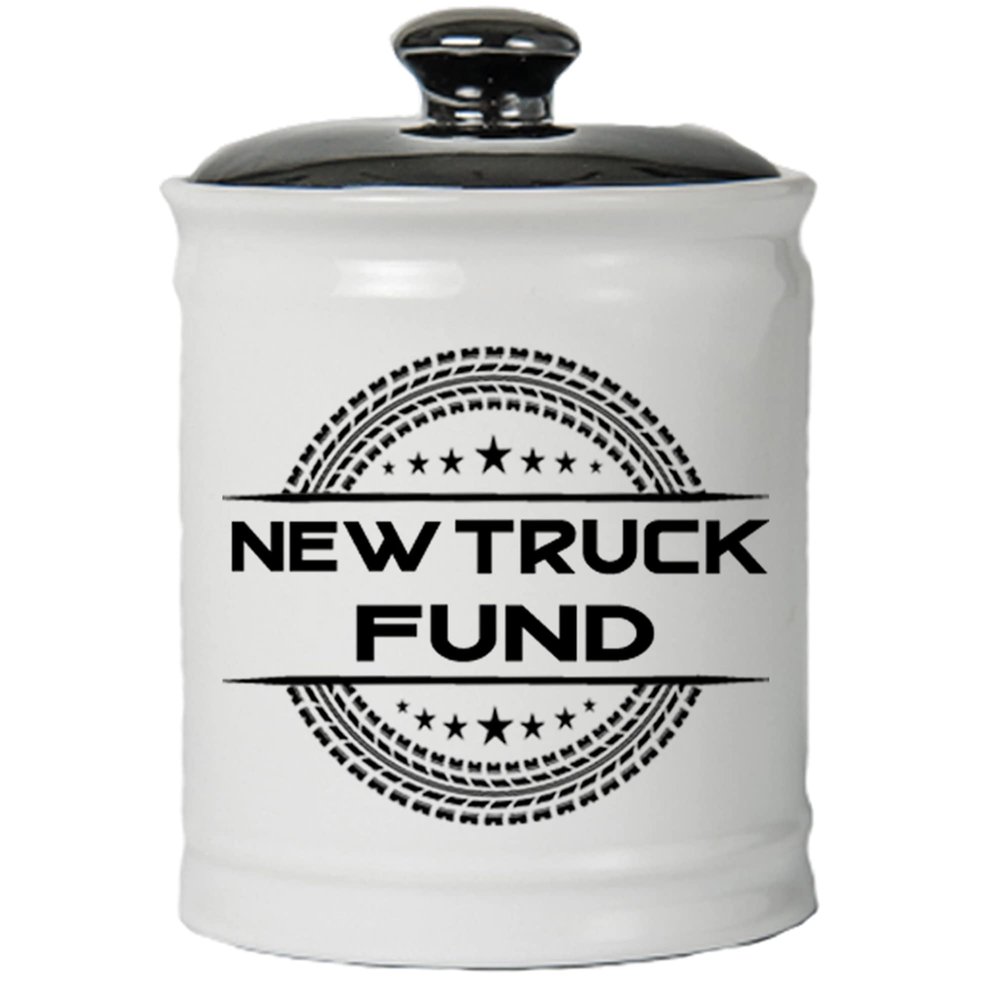 Cottage Creek Jars - New Truck Fund Piggy Bank, 6" Ceramic Truck Savings Bank, Truck Gifts for Men, Dad, Boyfriend, Guys - Truck Accessories for Home & Office Decor