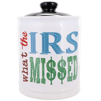 Cottage Creek Jars - 6" Ceramic What The IRS Missed Piggy Bank, Funny Financial Planner Gifts, Office & Home Decor Storage Containers, Gifts for Women, Men, Coworkers