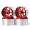 QUE-T 2.2 inch Beadlock Wheel Rims for 1:10 RC AXIAL Wraith RR10 SCX10 II TRX4 Crawler Car,4pcs/Set (Bright Red) view 1