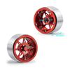 QUE-T 2.2 inch Beadlock Wheel Rims for 1:10 RC AXIAL Wraith RR10 SCX10 II TRX4 Crawler Car,4pcs/Set (Bright Red) view 2