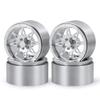 QUE-T 2.2 inch Beadlock Wheel Rims for 1:10 RC AXIAL Wraith RR10 SCX10 II TRX4 Crawler Car,4pcs/Set (Bright Silver) view 1