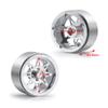 QUE-T 2.2 inch Beadlock Wheel Rims for 1:10 RC AXIAL Wraith RR10 SCX10 II TRX4 Crawler Car,4pcs/Set (Bright Silver) view 2