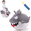 iPlay, iLearn Bouncy Pals Kids White Shark Hopper Ball, Toddler Ride on Bounce Toy, Outdoor Indoor Inflatable Jumping Animal W/Handle, Bouncing Hop Jumper, Birthday Gift for 2 3 4 5 Year Old Boy Girl view 1