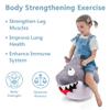 iPlay, iLearn Bouncy Pals Kids White Shark Hopper Ball, Toddler Ride on Bounce Toy, Outdoor Indoor Inflatable Jumping Animal W/Handle, Bouncing Hop Jumper, Birthday Gift for 2 3 4 5 Year Old Boy Girl view 2
