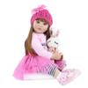 24inch Reborn Toddler Dolls Silicone Head with Cotton Body Newborn Bebes Doll Toddler Cute Lifelike Handmade Princess 60 cm Doll (E) view 1
