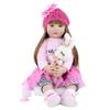 24inch Reborn Toddler Dolls Silicone Head with Cotton Body Newborn Bebes Doll Toddler Cute Lifelike Handmade Princess 60 cm Doll (E) view 2