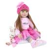 24inch Reborn Toddler Dolls Silicone Head with Cotton Body Newborn Bebes Doll Toddler Cute Lifelike Handmade Princess 60 cm Doll (E) view 3