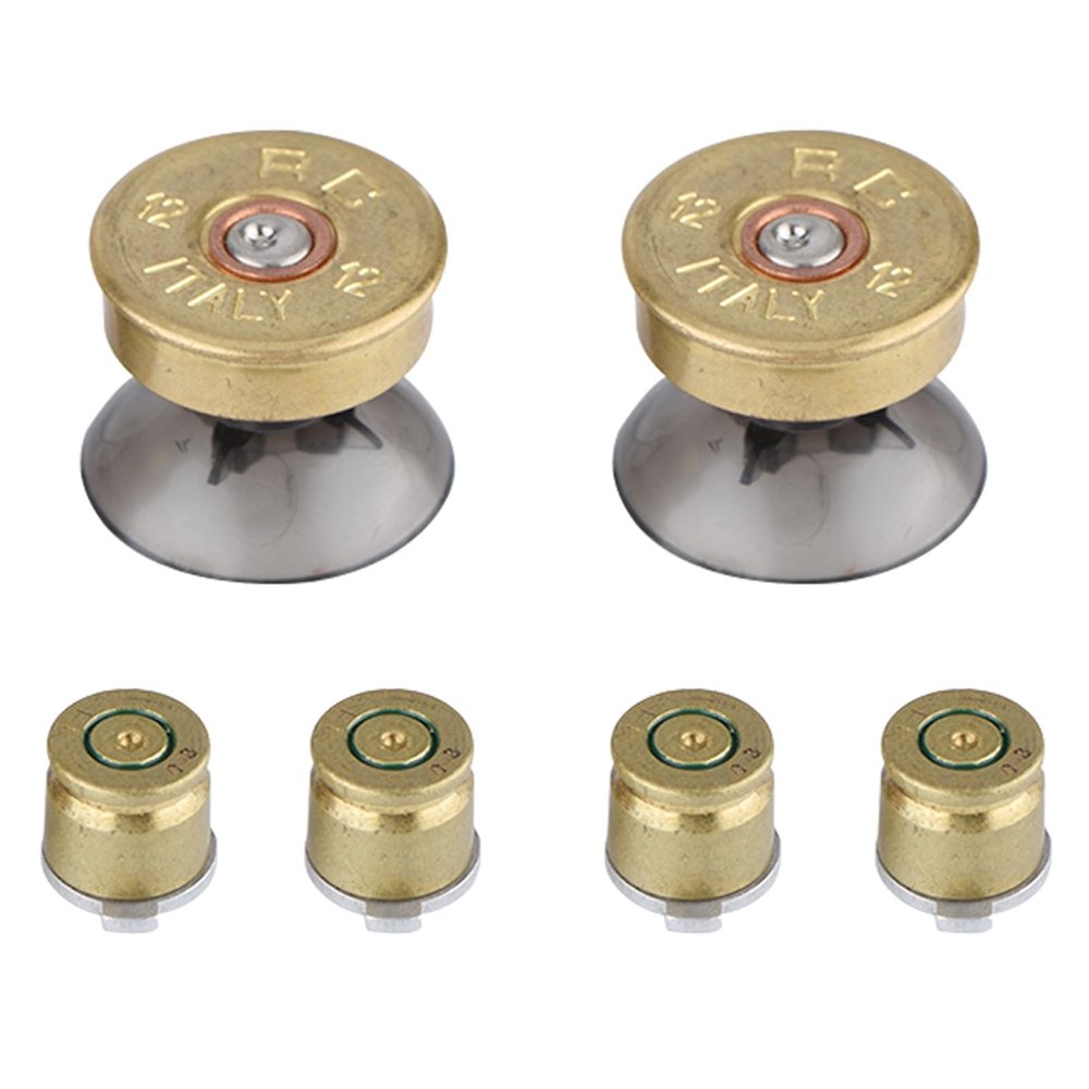 ASHATA Buttons for One Controller, 6Pcs Gold Metal Buttons & Thumbstick Mod Kit for Controller, for Controller