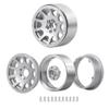 QUE-T Metal 1.9" Beadlock Wheel Rims Hubs for 1:10 AXIAL SCX10 TRX-4 D90 RC Car, Pack of 4 (Matte Silver) view 3