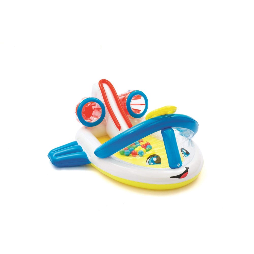 Fisher-Price Bestway Little People 65 x 60 x 24 Inch Airplane Ball Pit Set for Kids Ages 2+