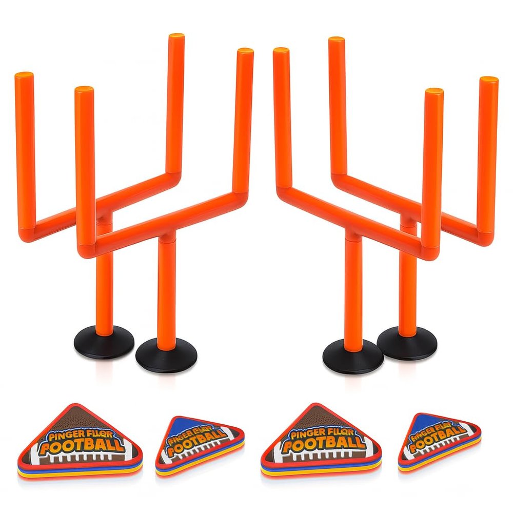 ArtCreativity Finger Flick Football Games (Set of 2) with Posts and Foam Football Toys, Mini Games, Office Desk Toys Tabletop Game, Super Bowl Party Favors, Gifts for Boys, Girls, and Adults