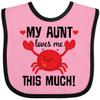 inktastic My Aunt Loves Me Nephew Baby Bib Pink and Black 2e7ce view 1