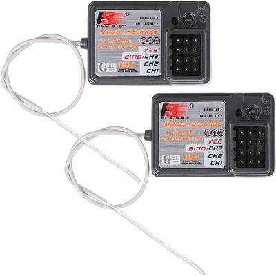 Globact Flysky FS-GR3E AFHDS Long Range 2.4G 3CH Receiver for FS-GT2 FS-GT2B FS-GT3B FS-GT3C FZ-IT4S Transmitter RC Car Boat (2 Pcs)