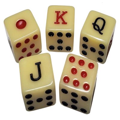Cyber-Deals Spanish Poker Dice (Bone)