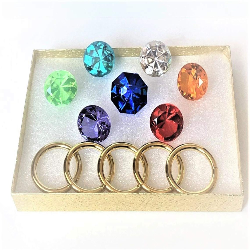 More Toys SONIC - Seven 7 Chaos Emeralds and five 5 Power rings