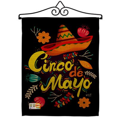 Angeleno Heritage Cinco de Mayo Sombrero Garden Flag Set Wall Hanger Summer Party Cactus Pinata Mexican Fiesta Outdoor Small Decorative Gift Yard House Banner Made in USA 13 X 18.5