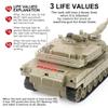 BEAURE Rc Tanks,1:28 WW2 M1A2 America Army Tank Toys for Boys,9 Channels Remote Control Cars with Sound and Light, RC Military Truck Vehicle for Kids Boys Girls (Khaki) view 4