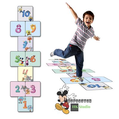 Classroom Decor Sensory Path Decals for Floor & Wall - Funny Number Hopscotch Floor Stickers for Boosting Gross Motor Skills