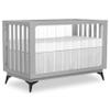 Evolur Acrylic Millennium 4-in-1 Convertible Full-Size Baby Crib in Brush Pebble Grey, GreenGuard Gold & JPMA, Modern Design, Clear Acrylic Slats, Converts to Toddler & Day Bed, 3 Mattress Heights view 1