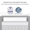 Evolur Acrylic Millennium 4-in-1 Convertible Full-Size Baby Crib in Brush Pebble Grey, GreenGuard Gold & JPMA, Modern Design, Clear Acrylic Slats, Converts to Toddler & Day Bed, 3 Mattress Heights view 3