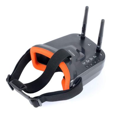Mingchuan Mini FPV Goggles 3 inch 480 X 320 Display Double Antenna 5.8G 40CH Built-in 3.7V for RC Racing Drone (Orange)