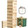 ApudArmis 54 PCS Tumble Timber Set [Up to 3.2FT], Pine Wooden Tumble Tower Game with Dice and Scoreboard Set - Classic Block Stacking Board Game for Teens Adults view 1