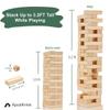 ApudArmis 54 PCS Tumble Timber Set [Up to 3.2FT], Pine Wooden Tumble Tower Game with Dice and Scoreboard Set - Classic Block Stacking Board Game for Teens Adults view 4