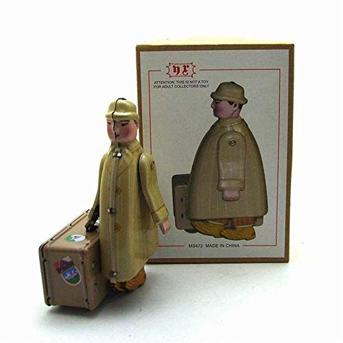Charmgle Spring Wind-up Walking Travelers Toy, Retro Clockwork Tin Toy Adult Collection, Home Bar Classic Theme Venues Decoration