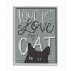 Stupell Industries Love Phrase Black Cat Green Quote, Designed by Gigi Louise Wall Art, 16 x 20, Grey Framed view 1