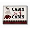 Stupell Industries Cabin Sweet Cabin Words Forest Animals Red Plaid Greeting view 1