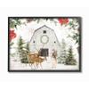 Stupell Industries Rustic Holiday Barn Animals Seasonal Christmas Winter, Designed by Katie Pertiet Wall Art, 16 x 20, Black Framed view 1