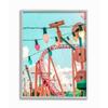 Stupell Industries Abstract Amusement Park Toy Ride Pink Blue Collage, Designed by Ziwei Li Wall Art, 11 x 14, Grey Framed view 1