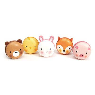 Tender Leaf Toys - Animal Macarons - 5 Wooden Animal Themed Macarons for Tea Party, Small Toys for Goodie Bags - Creative and Imaginative Fun Play Food for Kids - Age 24M+
