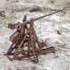 YAQUMW The MINI Counterweight Trebuchet Europe Medieval Siege Equipment Chariot Catapult Weapons DIY 3D Wooden Puzzles Model Kits for Adults STEM Projects Tabletop Toy view 3