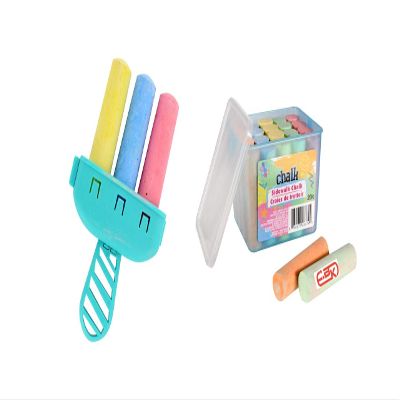 EBK Girls Boys Kids Playtime Fun Jumbo Sidewalk Chalk in Container and Plastic Holder-20 +3 Chalk Count