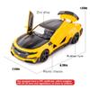 BDTCTK Camaro Bumblebee Car Model Toy 1/32 Zinc Alloy Casting Pull Back Car Sound and Light Toys for Kids Boy Girl Gift (Yellow) view 2