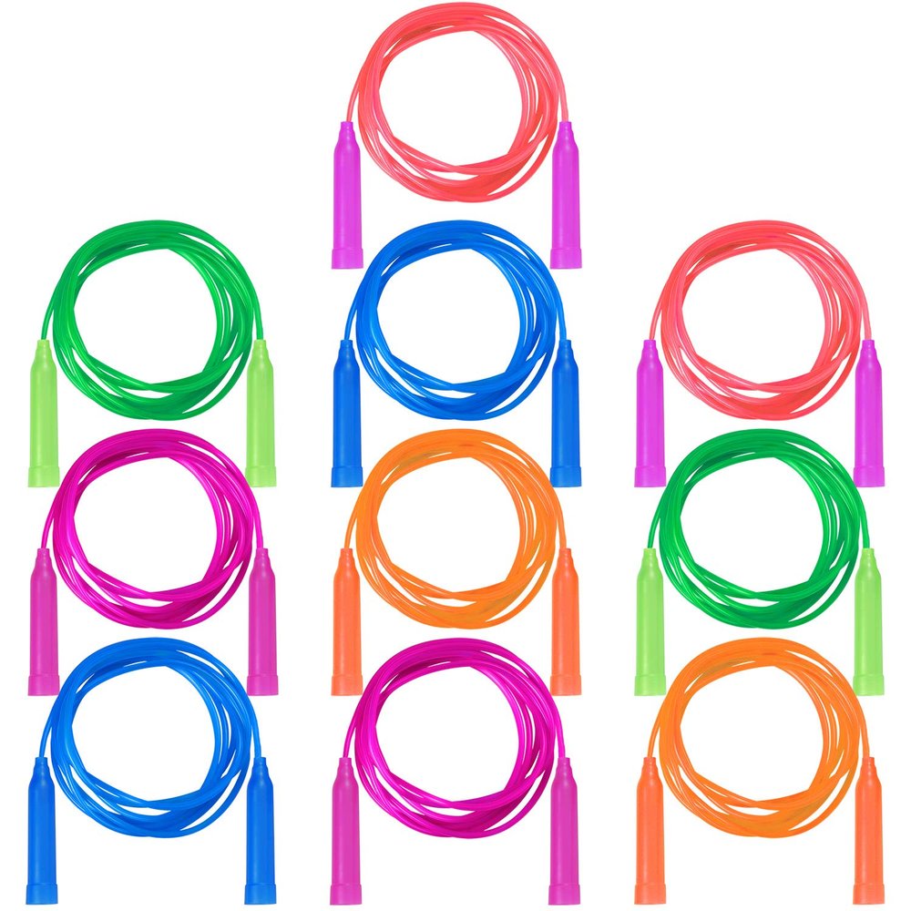 Aneco 10 Pack Kids Jump Rope Set Colorful Outdoor Jump Ropes 7.3 Feet Jumping Ropes Great Birthday Party Sports Activities Favors Gift
