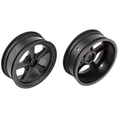 Team Associated Drag Front Wheels, Black (2): DR10, ASC71079