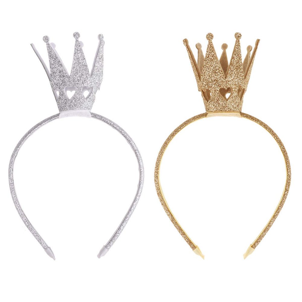 Kaerm Kids Girls Tiara Hair Hoop Headwear Birthday Party Wedding Hair Accessories Daily Wear Silver One Size
