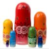 Golden Cockerel Rainbow Matryoshka 7pc./8" Russian Nesting Doll Winter Floral Babushka Full Colors of The Rainbow view 3