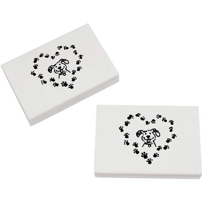 Azeeda 2 x 45mm 'Love Dog' Erasers/Rubbers (ER00023365)
