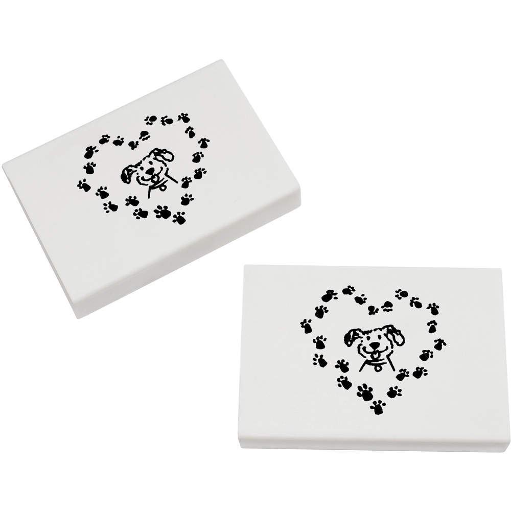 Azeeda 2 x 45mm 'Love Dog' Erasers/Rubbers (ER00023365)