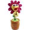 GESKS Toy Repeats What You Say Singing Dancing Talking Recording Glowing Sunflower Soft Plush Flower Musical Saxophone Happy Birthday Song for Baby Kids Adults(Pink) view 1