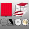 Prophila Coin Box Gray 35 Round compartments for 10/20-URO-Coins or Coins up to 32,5 mm, red Insert view 2