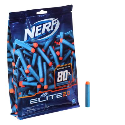NERF Elite 2.0 Dart Refill, 80 Nerf Elite Darts, Compatible with All Nerf Blasters That Use Elite Darts, Kids Outdoor Games