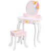 Fat Brain Toys Unicorn Magic Vanity with Mirror and Stool - Wooden Playset, 3+ view 1