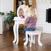 Fat Brain Toys Unicorn Magic Vanity with Mirror and Stool - Wooden Playset, 3+ view 2